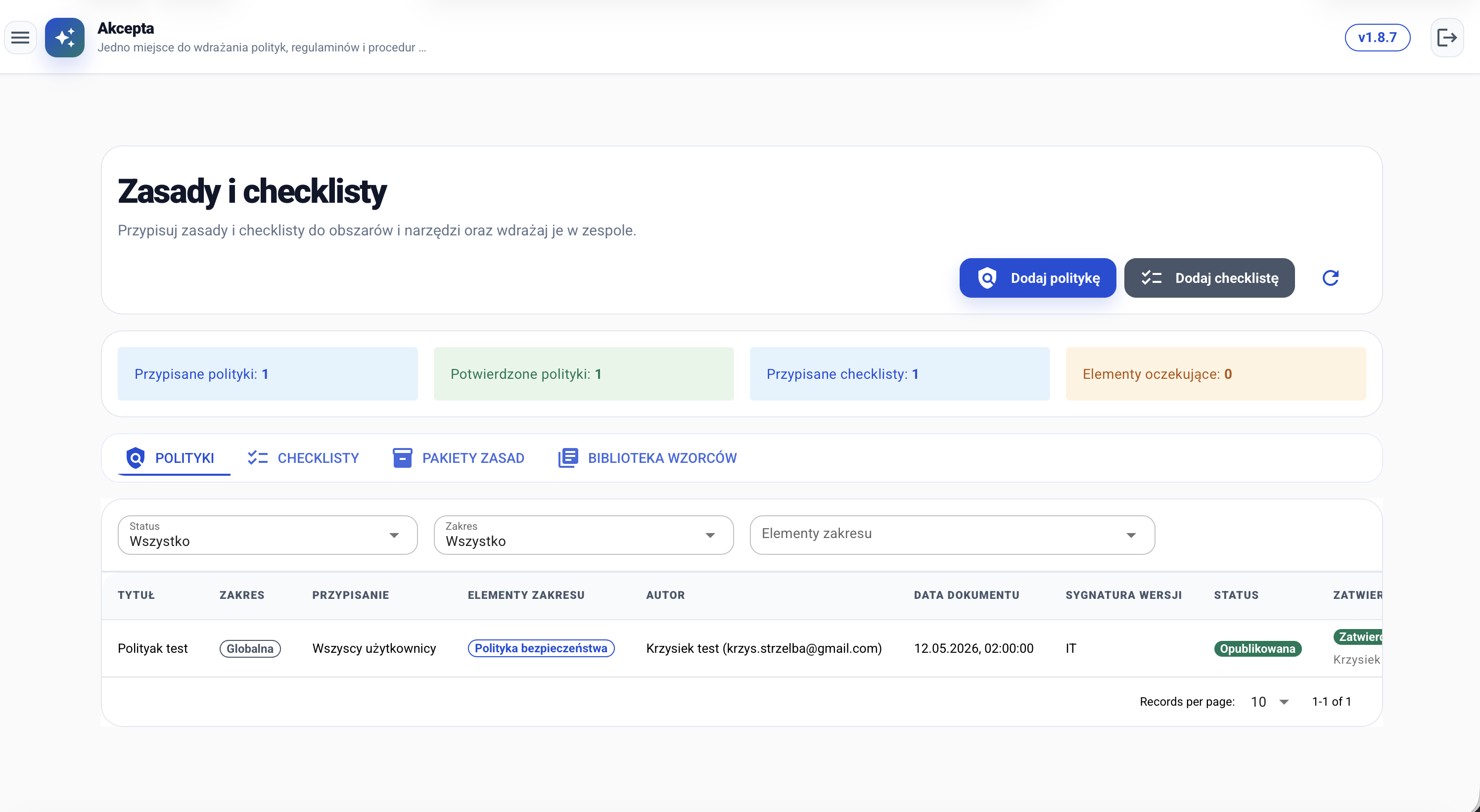 Dokumenty i checklisty